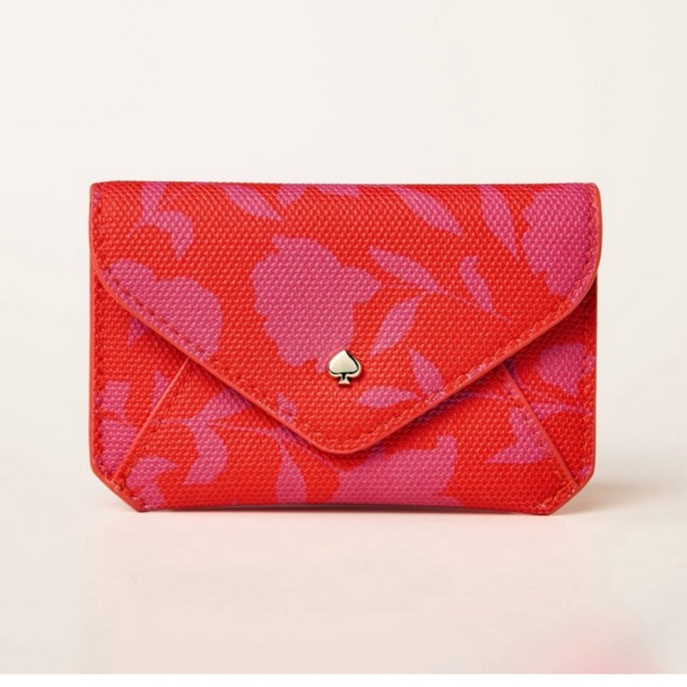 Kate Spade x Target Collab - Classic Rose Envelope Card Case, Pink/Red